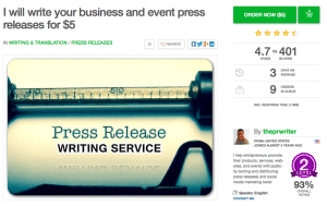 The PR Writer $5 Press Release