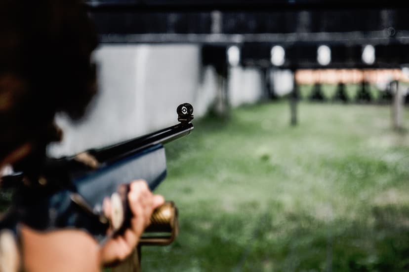 People at an outdoor shooting range